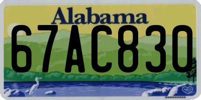 AL license plate 67AC830
