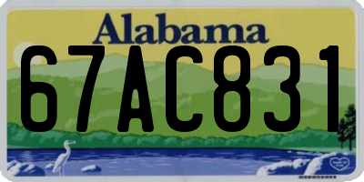 AL license plate 67AC831
