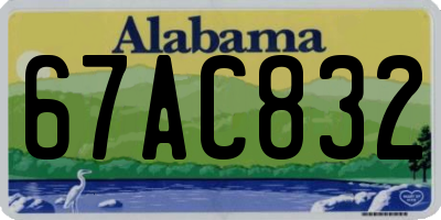 AL license plate 67AC832