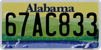 AL license plate 67AC833