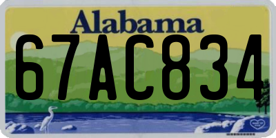 AL license plate 67AC834