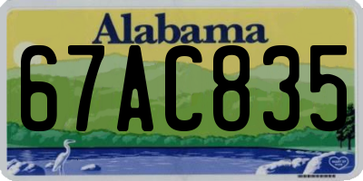 AL license plate 67AC835