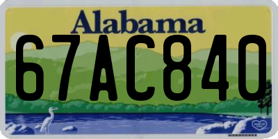 AL license plate 67AC840