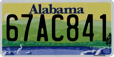 AL license plate 67AC841