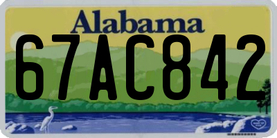 AL license plate 67AC842