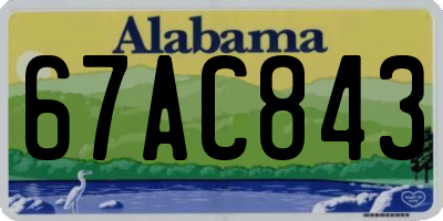 AL license plate 67AC843