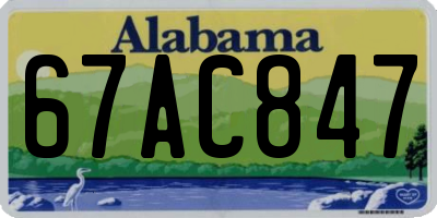 AL license plate 67AC847
