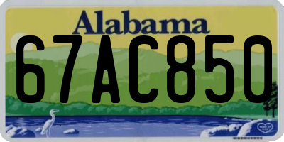 AL license plate 67AC850