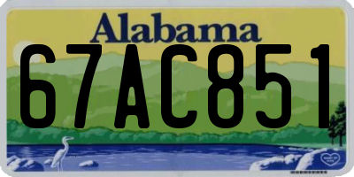 AL license plate 67AC851