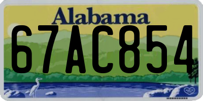 AL license plate 67AC854