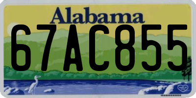 AL license plate 67AC855