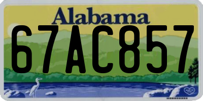 AL license plate 67AC857
