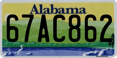 AL license plate 67AC862