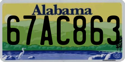 AL license plate 67AC863