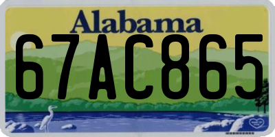 AL license plate 67AC865