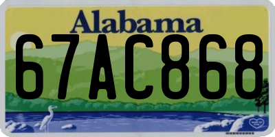 AL license plate 67AC868