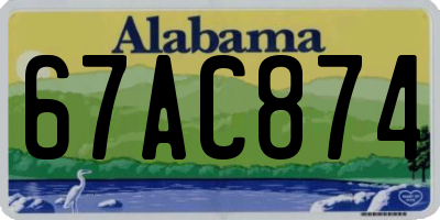 AL license plate 67AC874