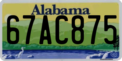 AL license plate 67AC875