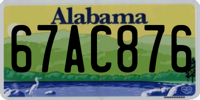 AL license plate 67AC876