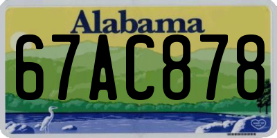 AL license plate 67AC878