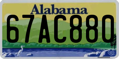 AL license plate 67AC880