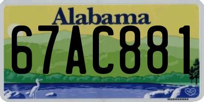 AL license plate 67AC881
