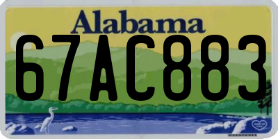AL license plate 67AC883