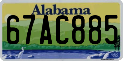 AL license plate 67AC885