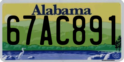 AL license plate 67AC891