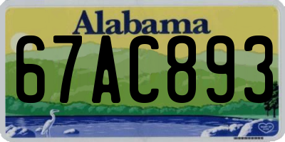 AL license plate 67AC893
