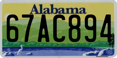 AL license plate 67AC894