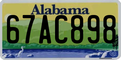 AL license plate 67AC898