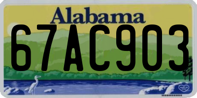 AL license plate 67AC903