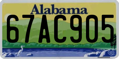 AL license plate 67AC905