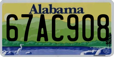 AL license plate 67AC908
