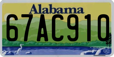 AL license plate 67AC910