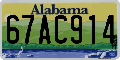 AL license plate 67AC914