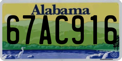 AL license plate 67AC916