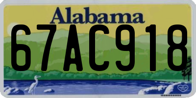 AL license plate 67AC918