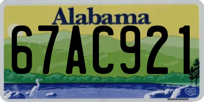 AL license plate 67AC921