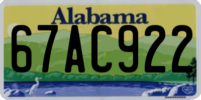 AL license plate 67AC922