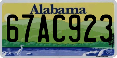 AL license plate 67AC923
