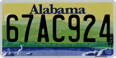 AL license plate 67AC924