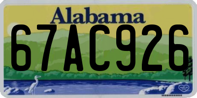 AL license plate 67AC926