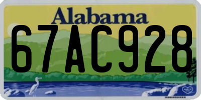 AL license plate 67AC928