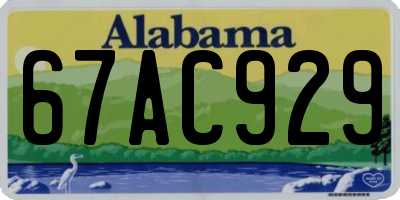 AL license plate 67AC929