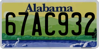 AL license plate 67AC932