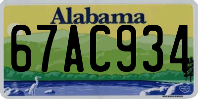 AL license plate 67AC934