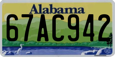 AL license plate 67AC942