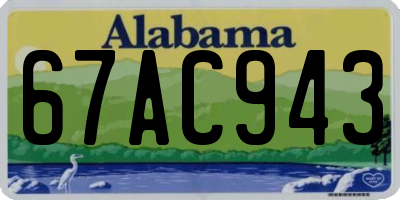 AL license plate 67AC943